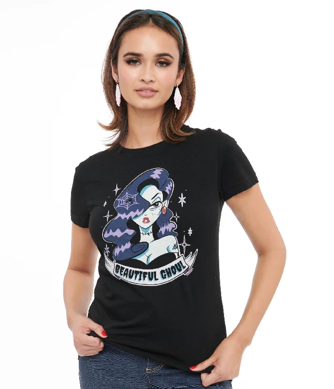 1950s-black-beautiful-ghoul-fitted-graphic-tee