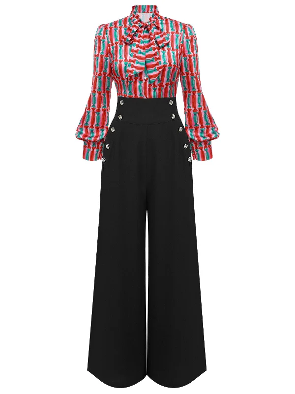 2pcs-candy-tie-up-blouse-black-suspender-pants