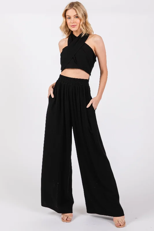 black-linen-smocked-top-and-pants-maternity-set