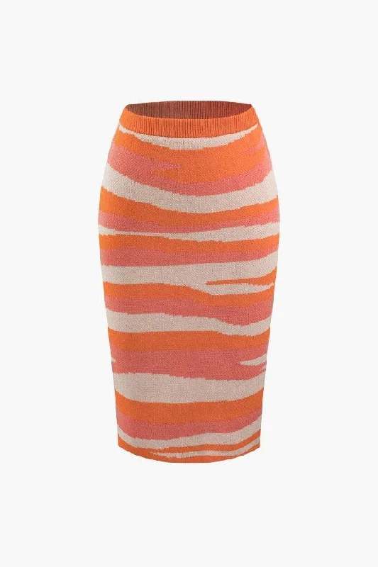 contrast-stripe-knit-tube-top-and-midi-skirt-set