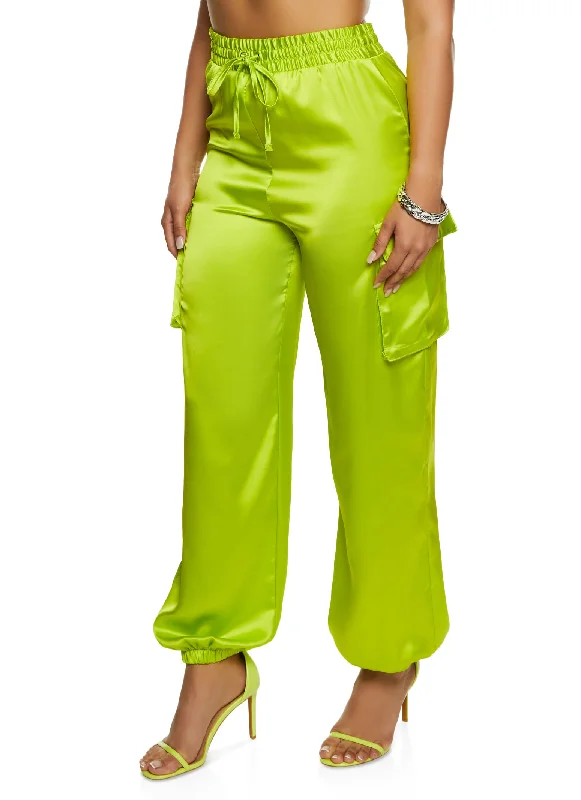 lime-satin-high-waist-cargo-pocket-tapered-pants-3413058753617