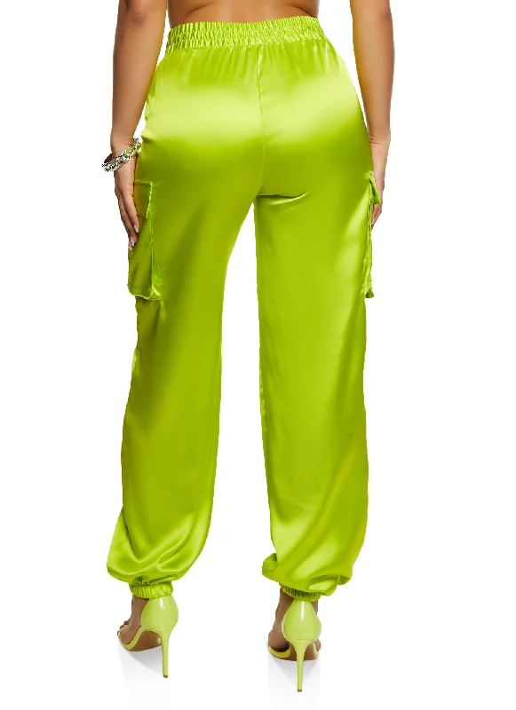 lime-satin-high-waist-cargo-pocket-tapered-pants-3413058753617