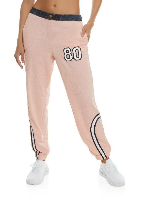 Denim Waist 80 Graphic Jersey Mesh Sweatpants