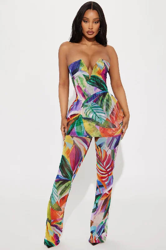 Work Of Art Mesh Pant Set - Multi Color