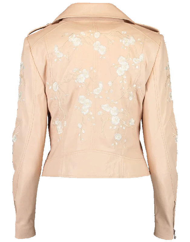 Donna Floral Leather Jacket