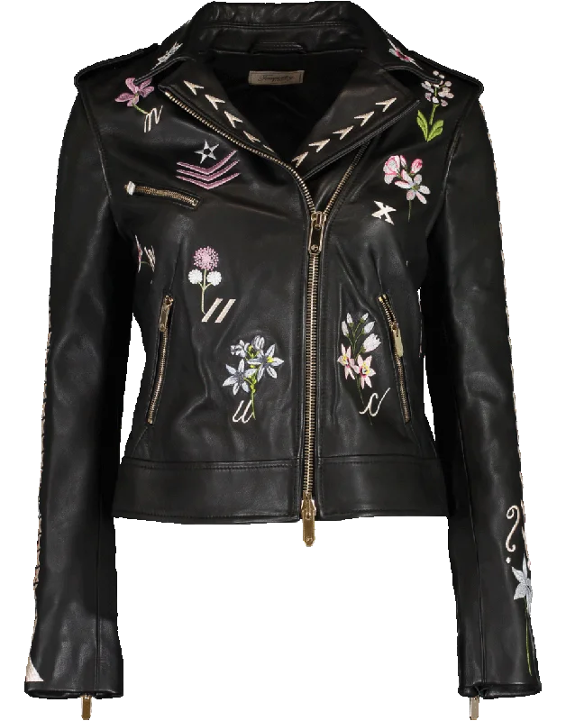 Ryder Embroidered Leather Jacket