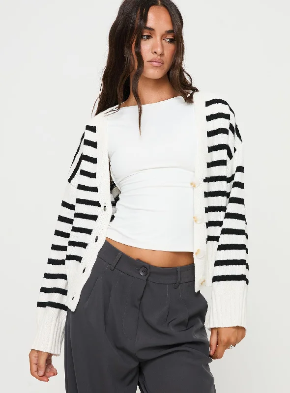 Karlson Striped Cardigan Cream / Black