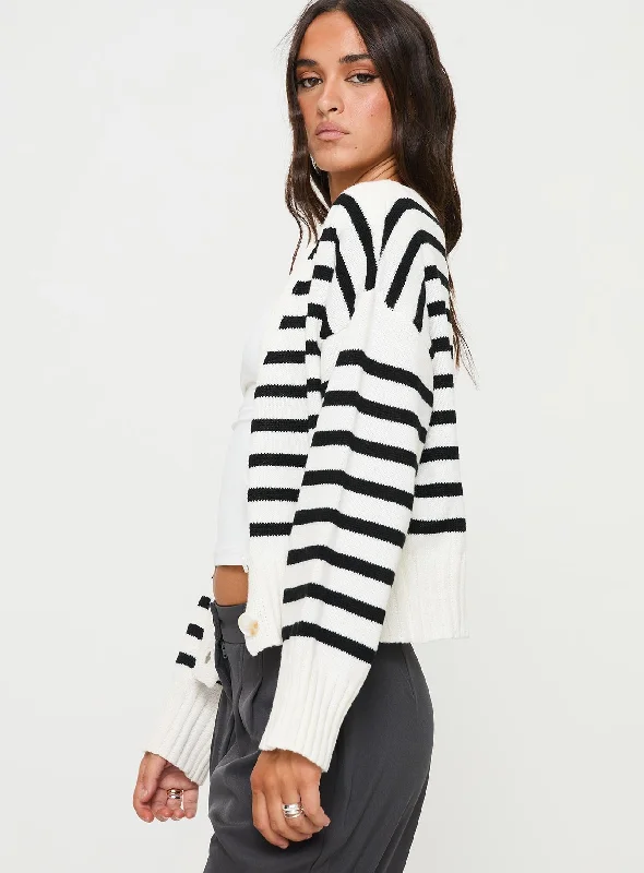 Karlson Striped Cardigan Cream / Black