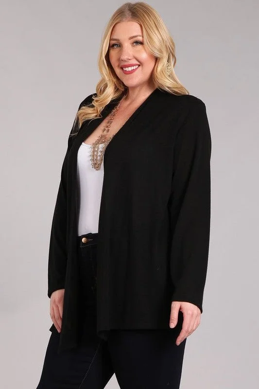 Long Sleeve Knit Lightweight Cardigan Plus Size