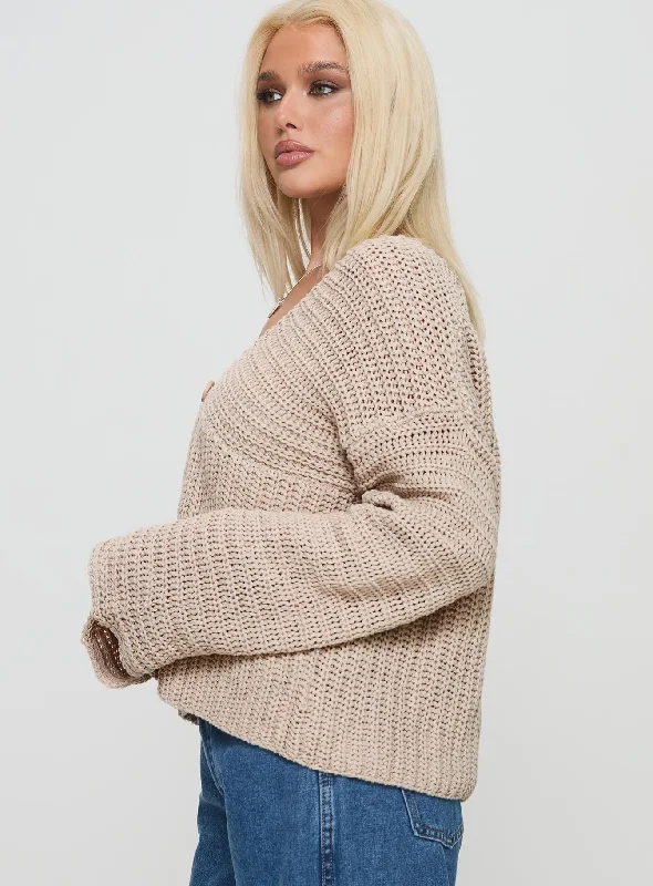 Maela Knit Cardigan Mocha