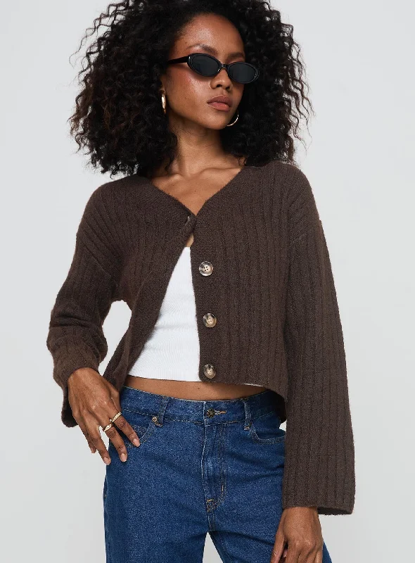 Romona Knit Cardigan Chocolate