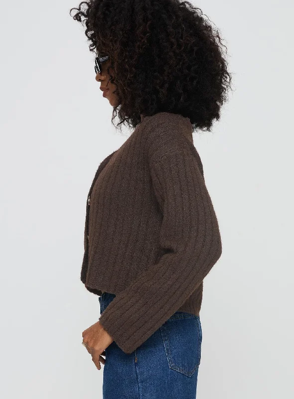 Romona Knit Cardigan Chocolate