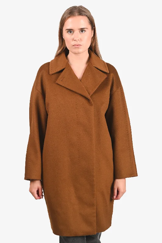 Max Mara Studio Brown Wool Coat Size 4 US