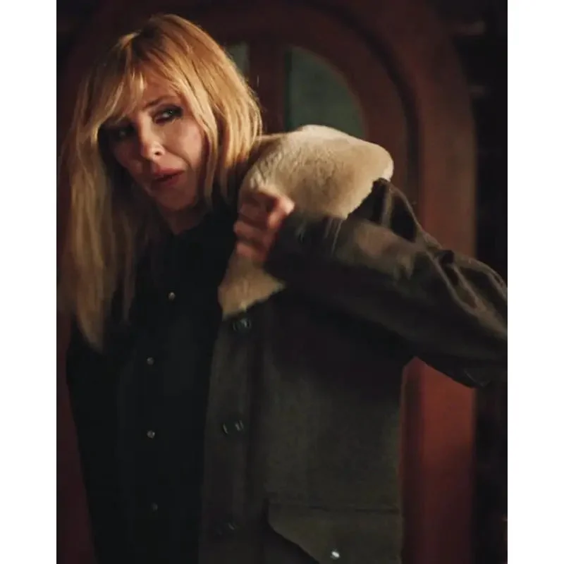 Yellowstone Kelly Reilly Shearling Wool Coat