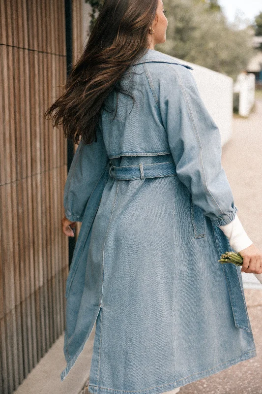 Ariana Trench Coat - Denim