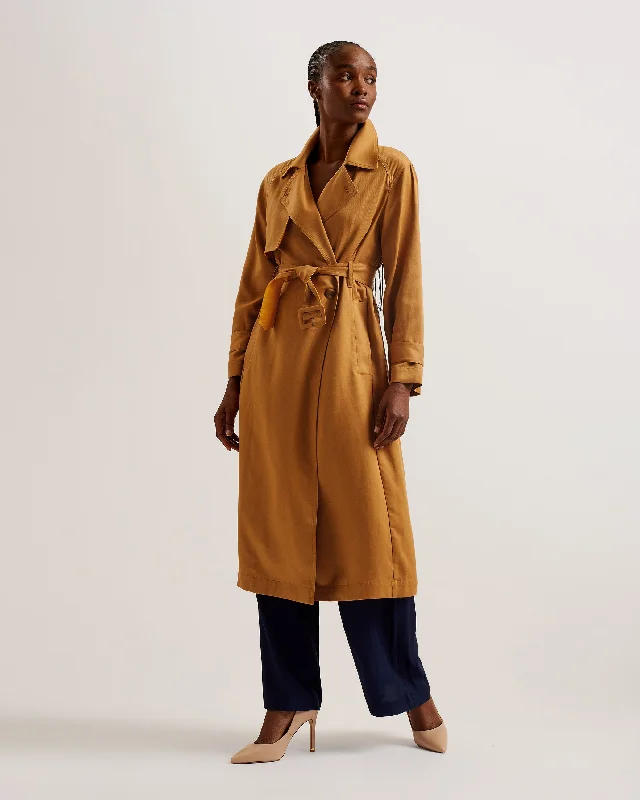 Biferno Colour Block Trench Coat Brown