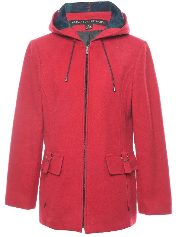 Hooded Wool Coat - M