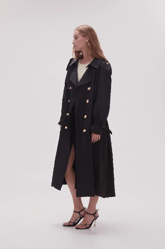 Prima Pleat Trench Coat