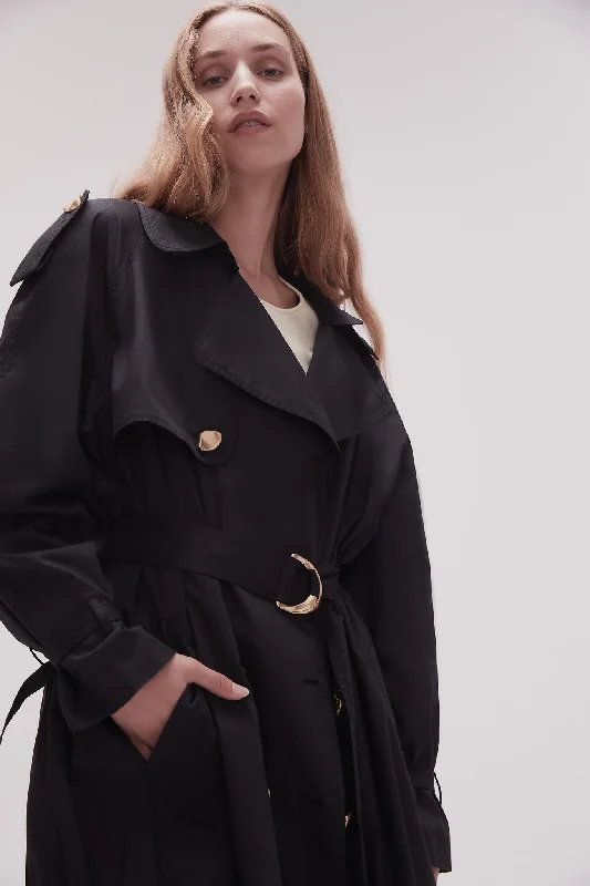 Prima Pleat Trench Coat