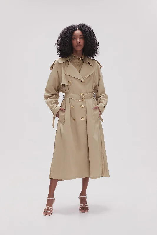 Prima Pleat Trench Coat