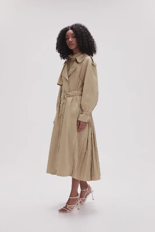 Prima Pleat Trench Coat