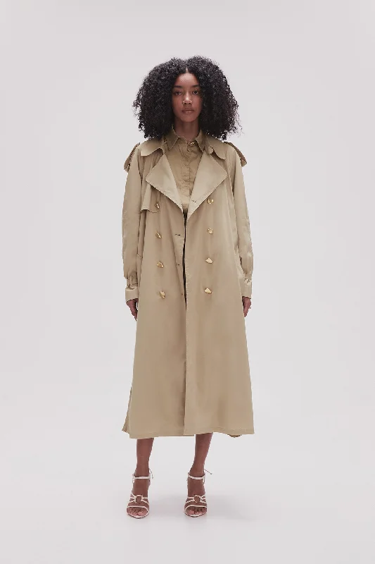 Prima Pleat Trench Coat