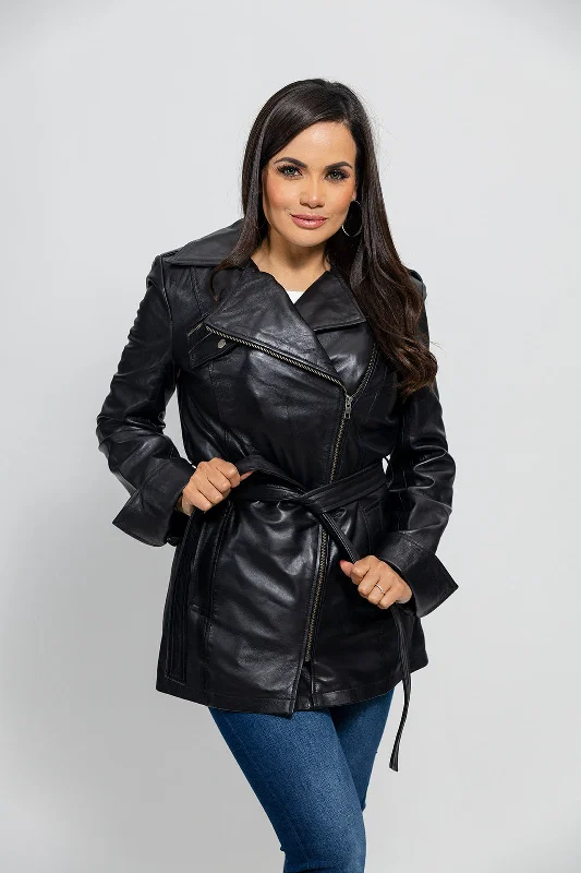 Traci Leather Trench Coat