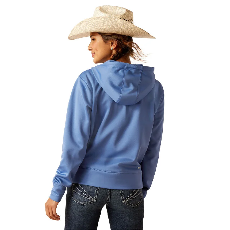 10048989 Ariat Women's 1/2 Zip Tek Hoodie - Dutch Blue