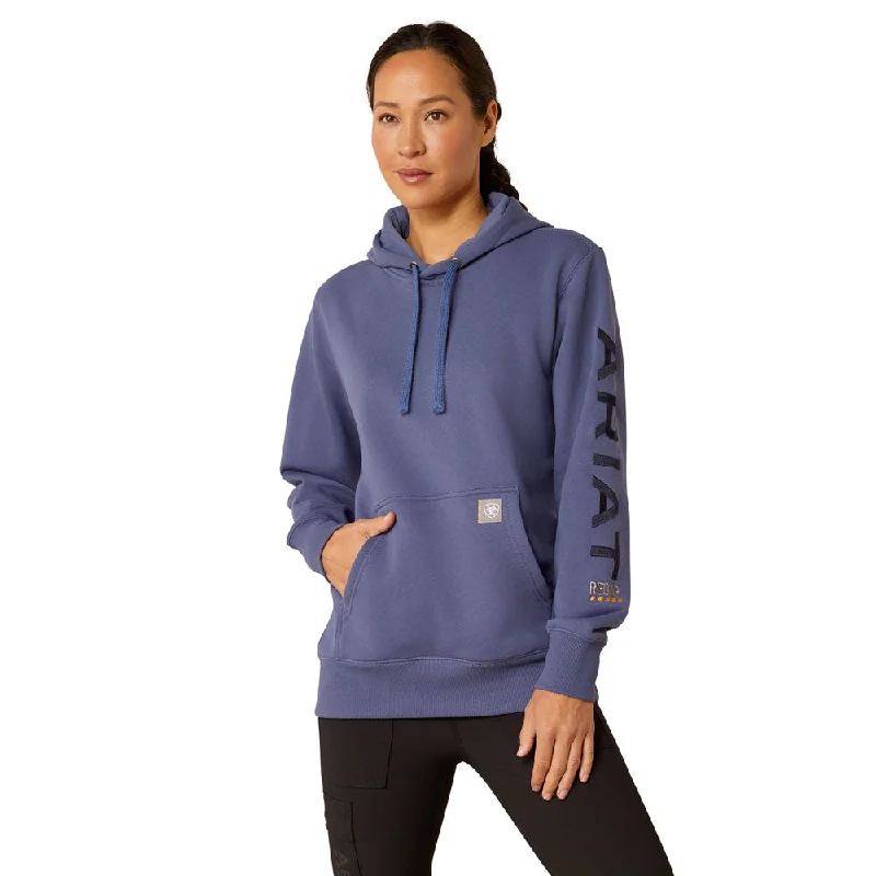 10052723 Ariat Womens Rebar Graphic Hooded Sweatshirt -Blue Indigo/Night Sky