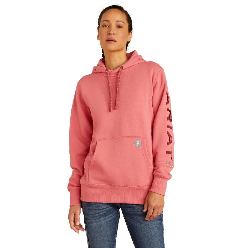 10052722 Ariat Women's Rebar Graphic Hoodie - Desert Rose/Tibetan Red