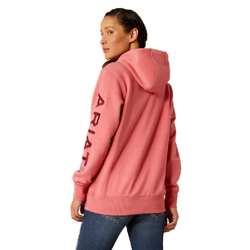 10052722 Ariat Women's Rebar Graphic Hoodie - Desert Rose/Tibetan Red