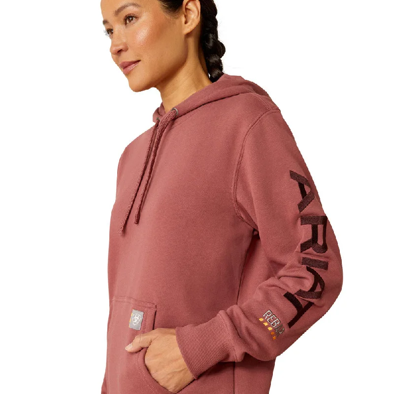 10052724 Ariat Women's Rebar Graphic Hoodie - Roan Rouge/Catawba Grape