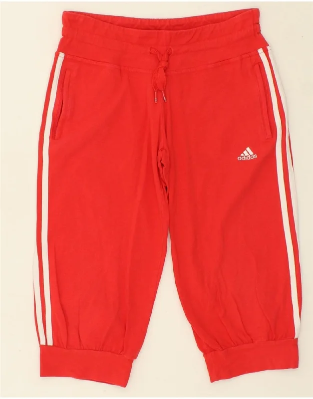 ADIDAS Womens Bermuda Sport Shorts UK 10 Small Red Cotton