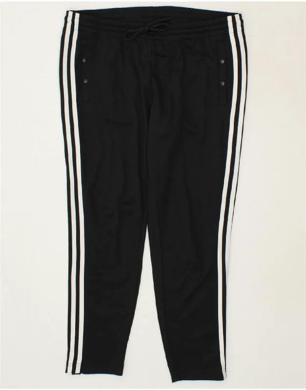 ADIDAS Womens Tracksuit Trousers UK 16/18 Large Black Polyester