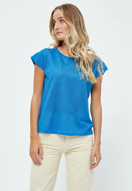 MSCarlina Knit T-Shirt - Ocean Blue Lurex