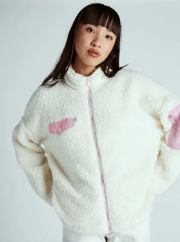 Chloe Kim Pop Snow Sherpa Full-Zip Fleece - Vanilla Ice