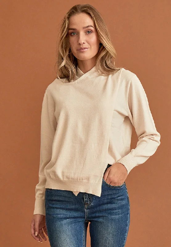 DSEbba Drape Knit Pullover - Moonbeam Melange