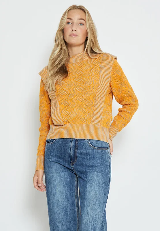 Edil Long Sleeve Knit Pullover - DARK CHEDDAR STRIPE