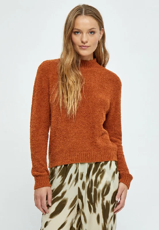 Kesha Mock Neck Knit Pullover - Glazed Ginger