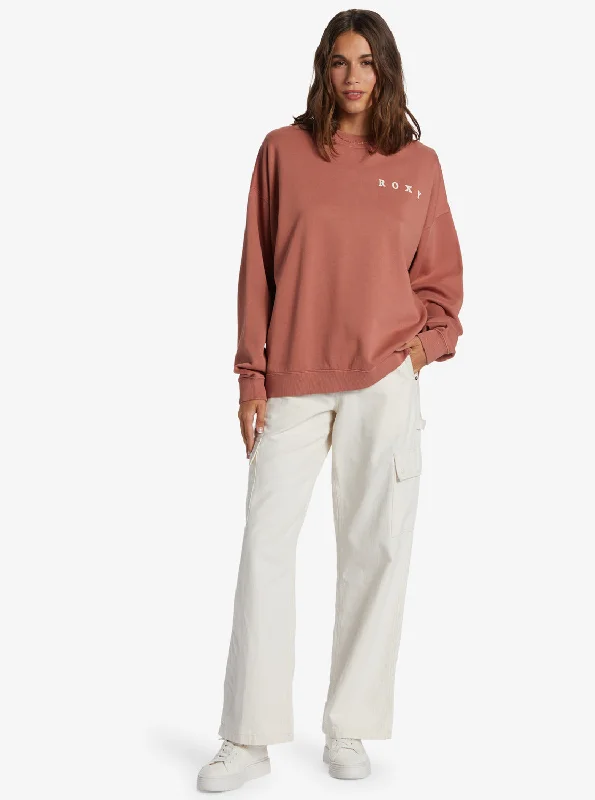 Lineup Oversized Crew Neck Sweatshirt - Cedar Wood