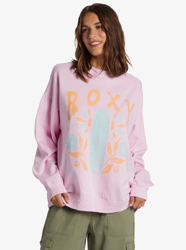 Lineup Oversized Crew Neck Sweatshirt - Pirouette