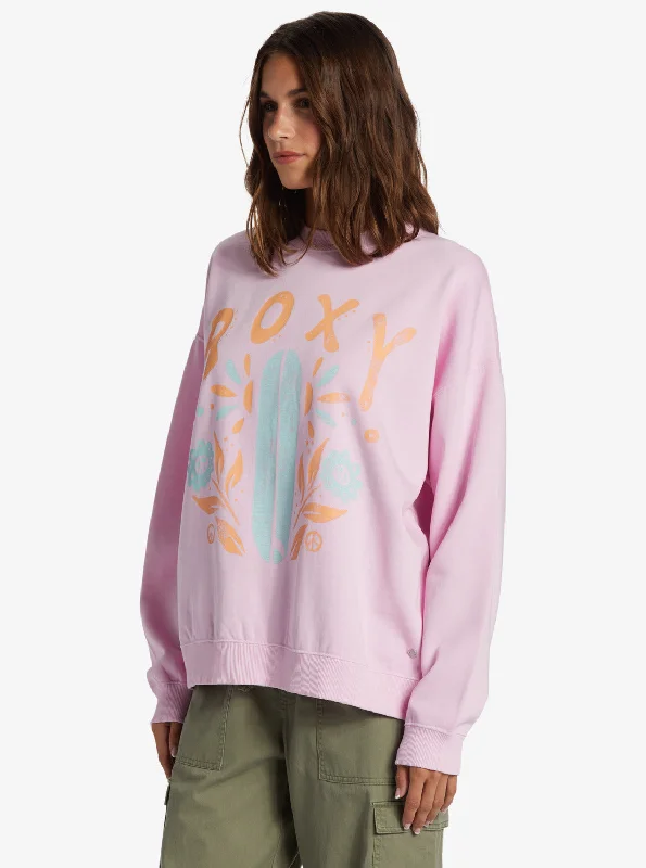 Lineup Oversized Crew Neck Sweatshirt - Pirouette