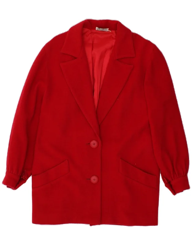 LUISA SPAGNOLI Womens Oversized Overcoat UK 6 XS Red Wool