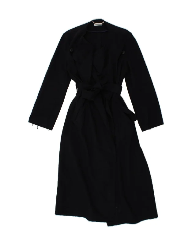 MAX & CO. Womens Overcoat UK 10 Small  Navy Blue Wool