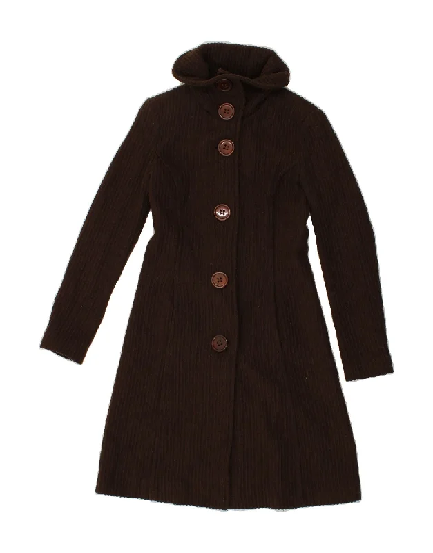 MAX & CO. Womens Overcoat UK 8 Small Brown Wool