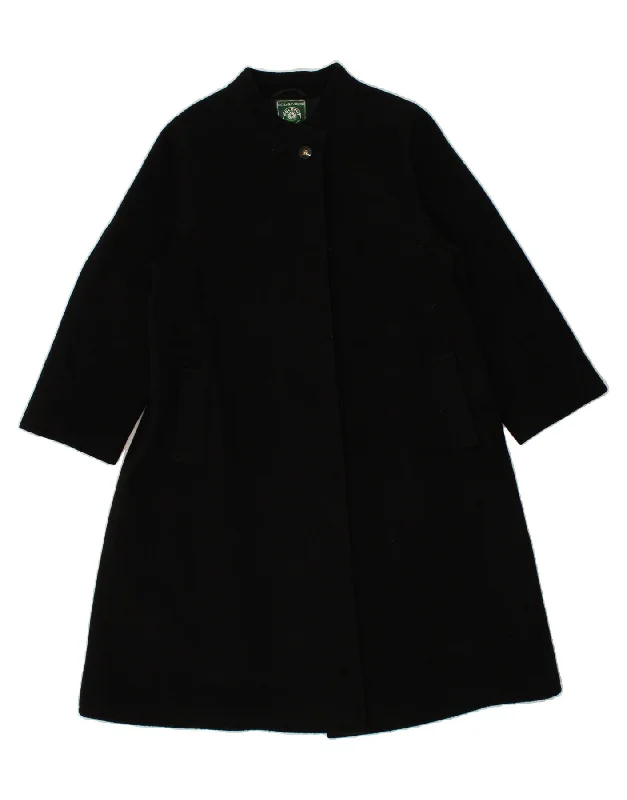 MOESSMER Womens Overcoat UK 12 Medium Black Virgin Wool