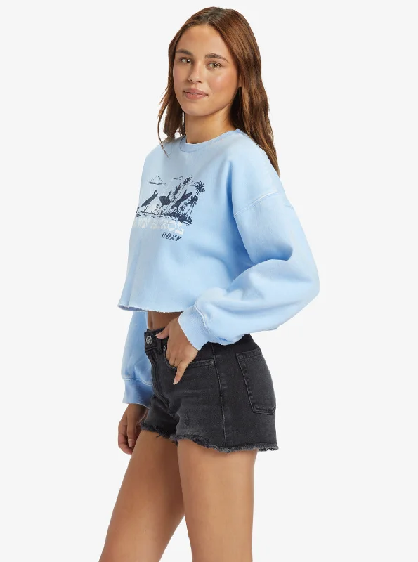 Morning Hike Crop Sweatshirt - Bel Air Blue