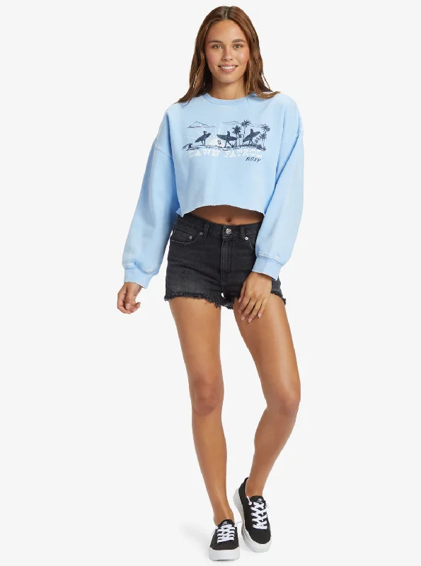 Morning Hike Crop Sweatshirt - Bel Air Blue