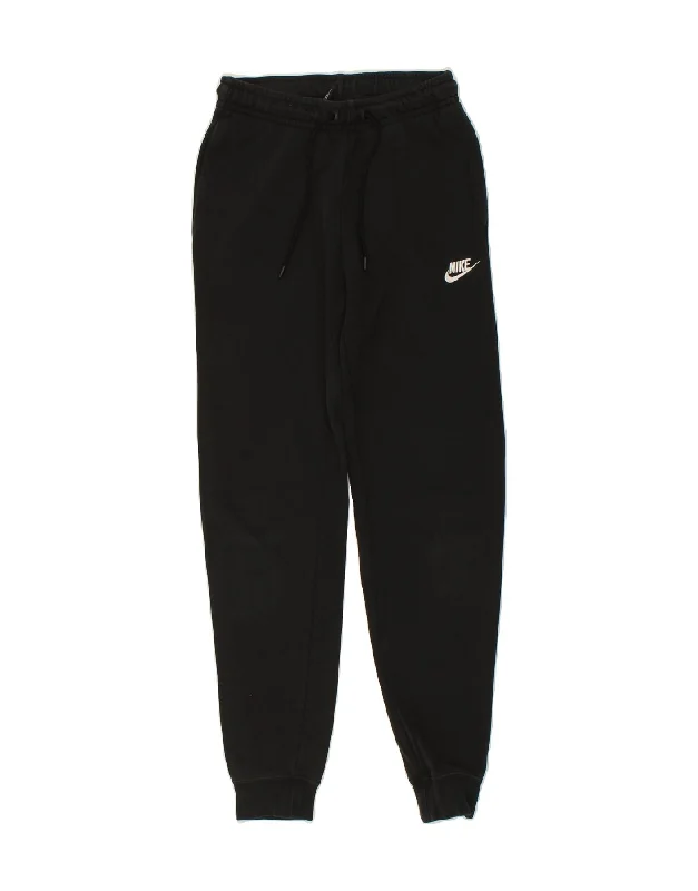 NIKE Womens Tracksuit Trousers Joggers UK 6 XS Black Cotton