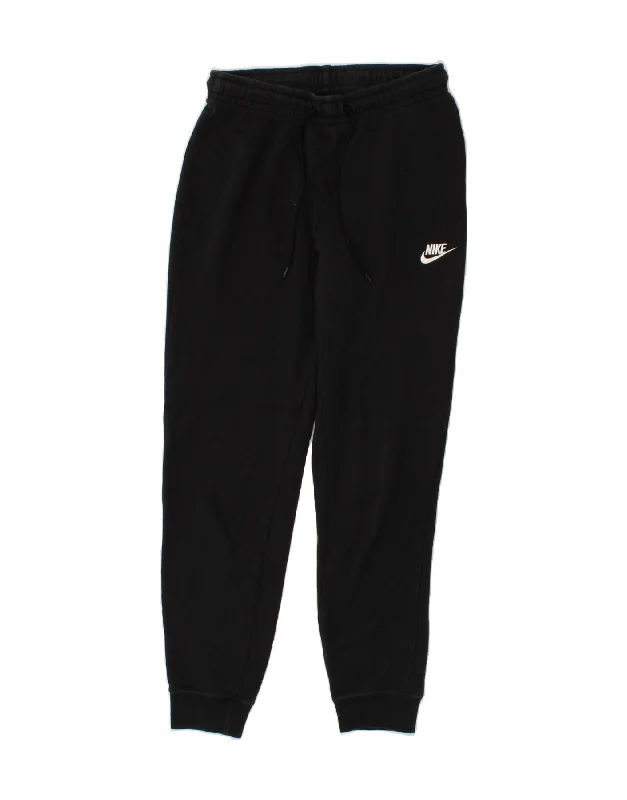 NIKE Womens Tracksuit Trousers Joggers UK 8 Small Black Cotton